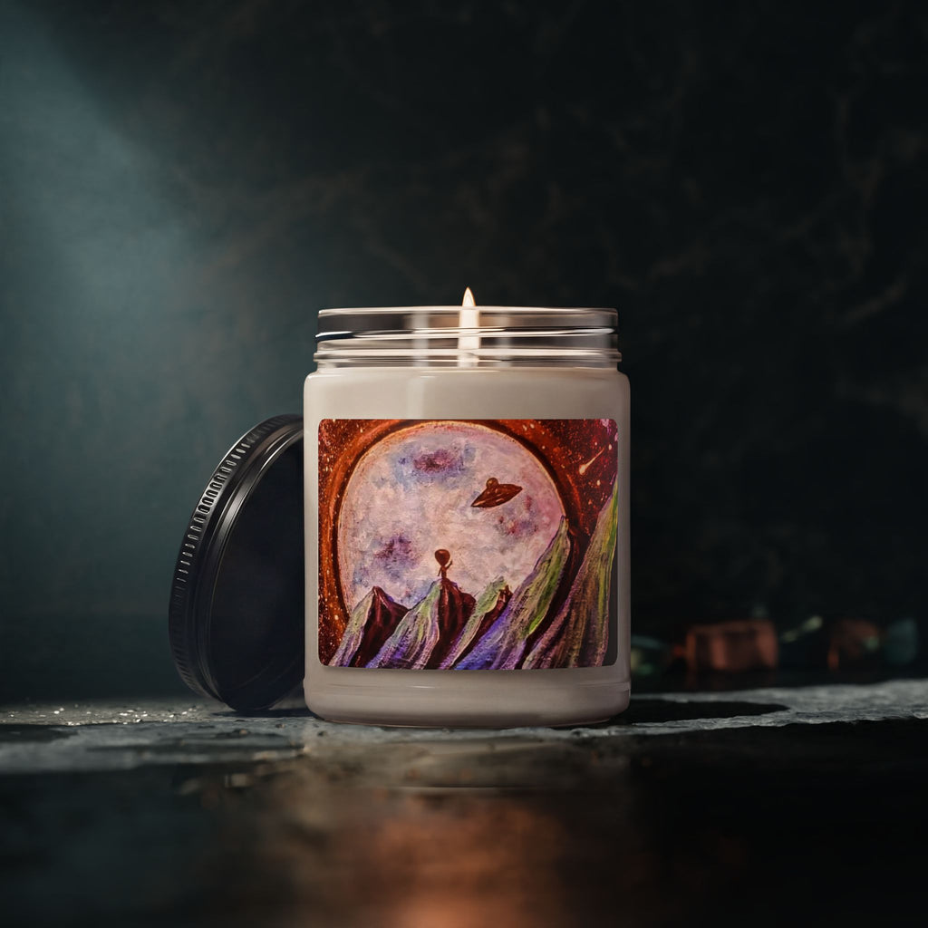 Soy Candle — Cosmic Moonlit Landscape Scented Candle (9oz)