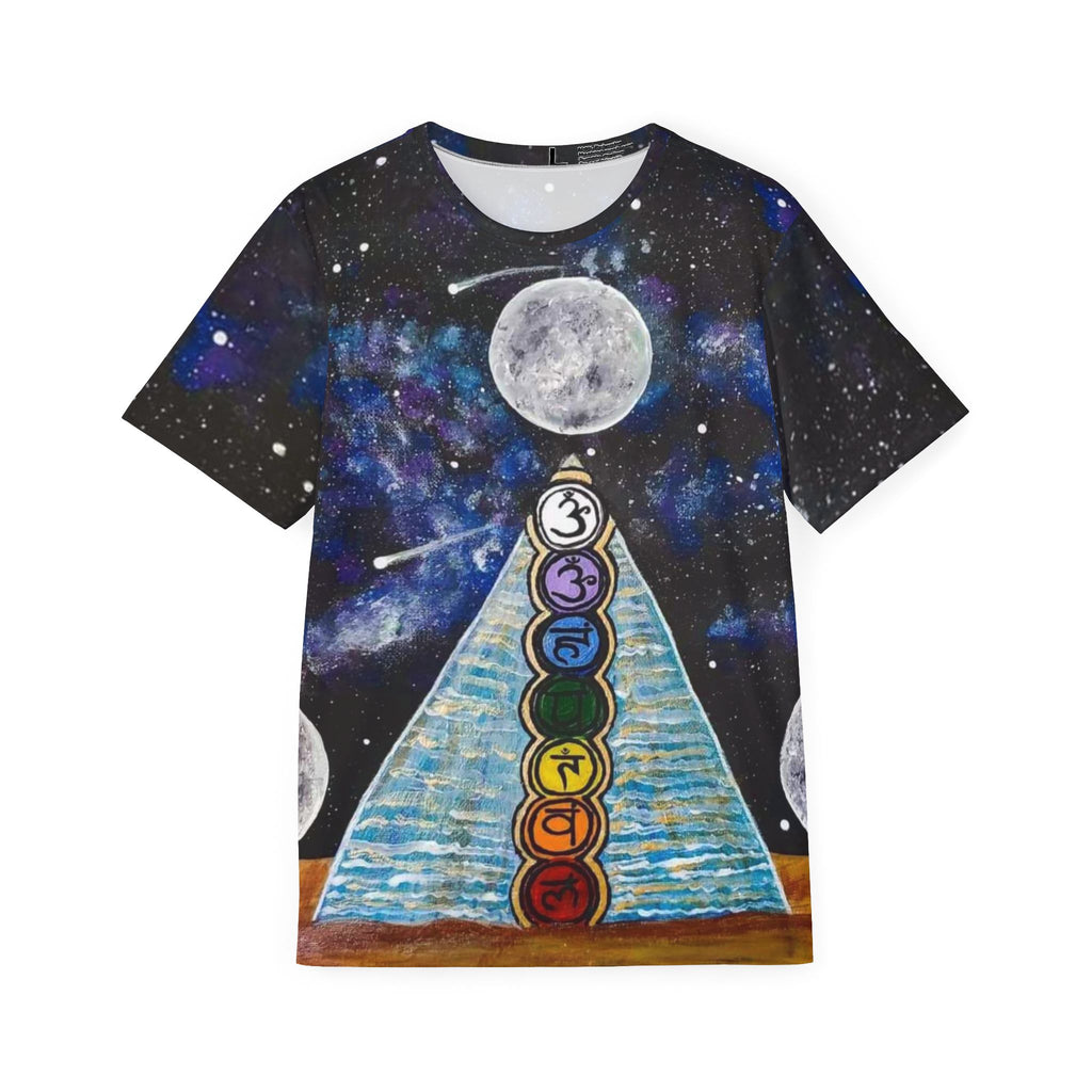 Cosmic Chakra Sports Jersey, Unique Athletic Tee, Unisex Fitness Shirt, Festival Wear, Spiritual Chakra Apparel
