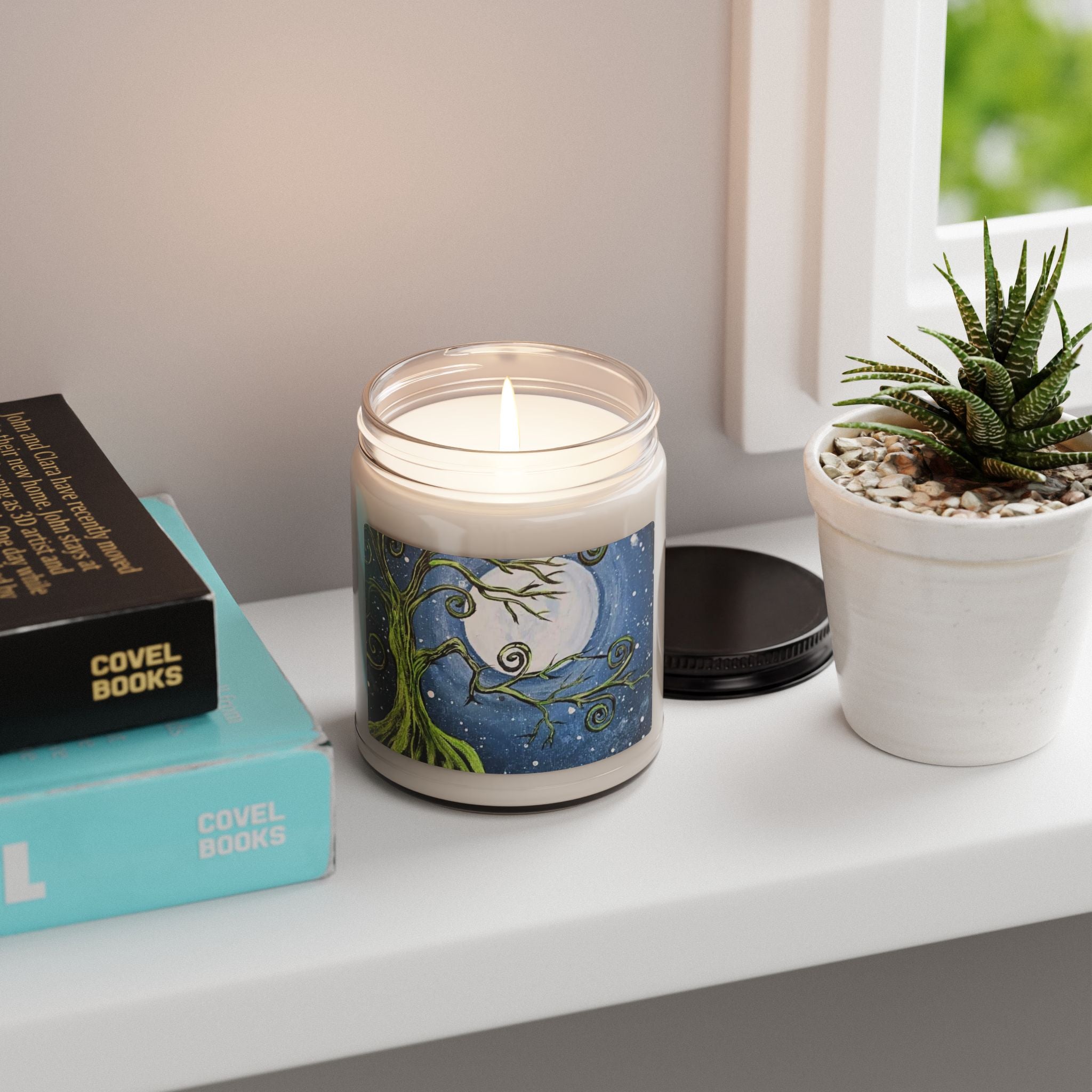 Soy Candle — Moonlit Tree Art Scented Candle (9oz)