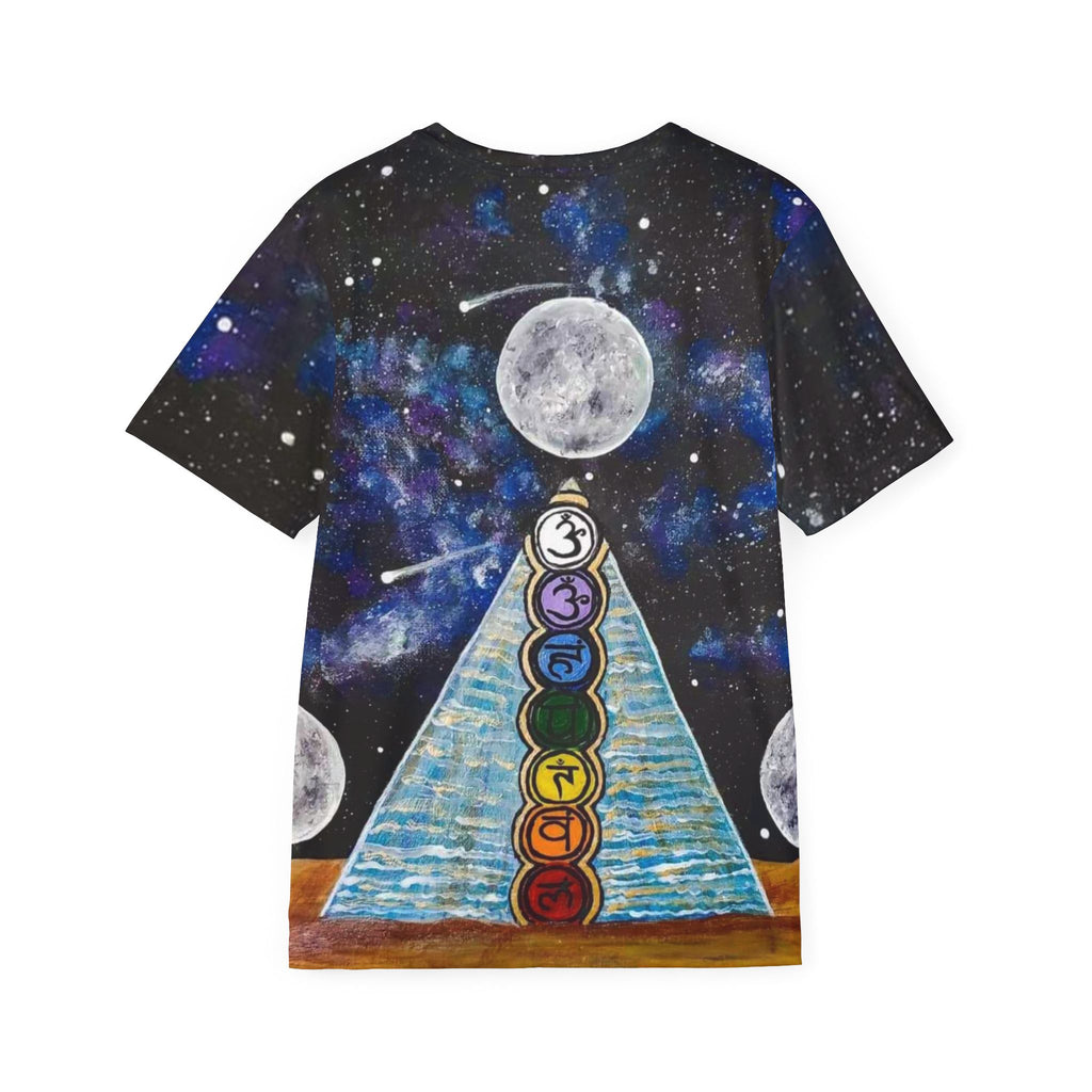 Cosmic Chakra Sports Jersey, Unique Athletic Tee, Unisex Fitness Shirt, Festival Wear, Spiritual Chakra Apparel