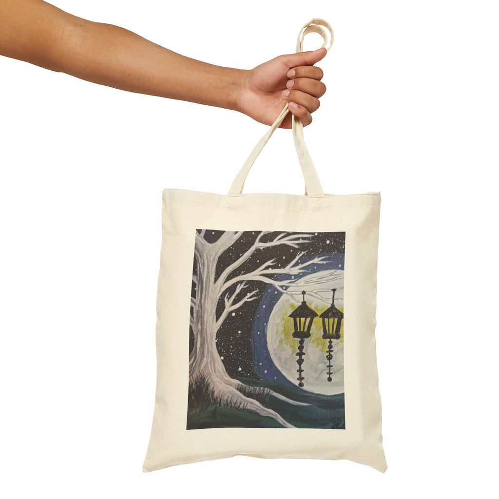 Moonlit Tree Tote Bag – Lantern Night Canvas Tote