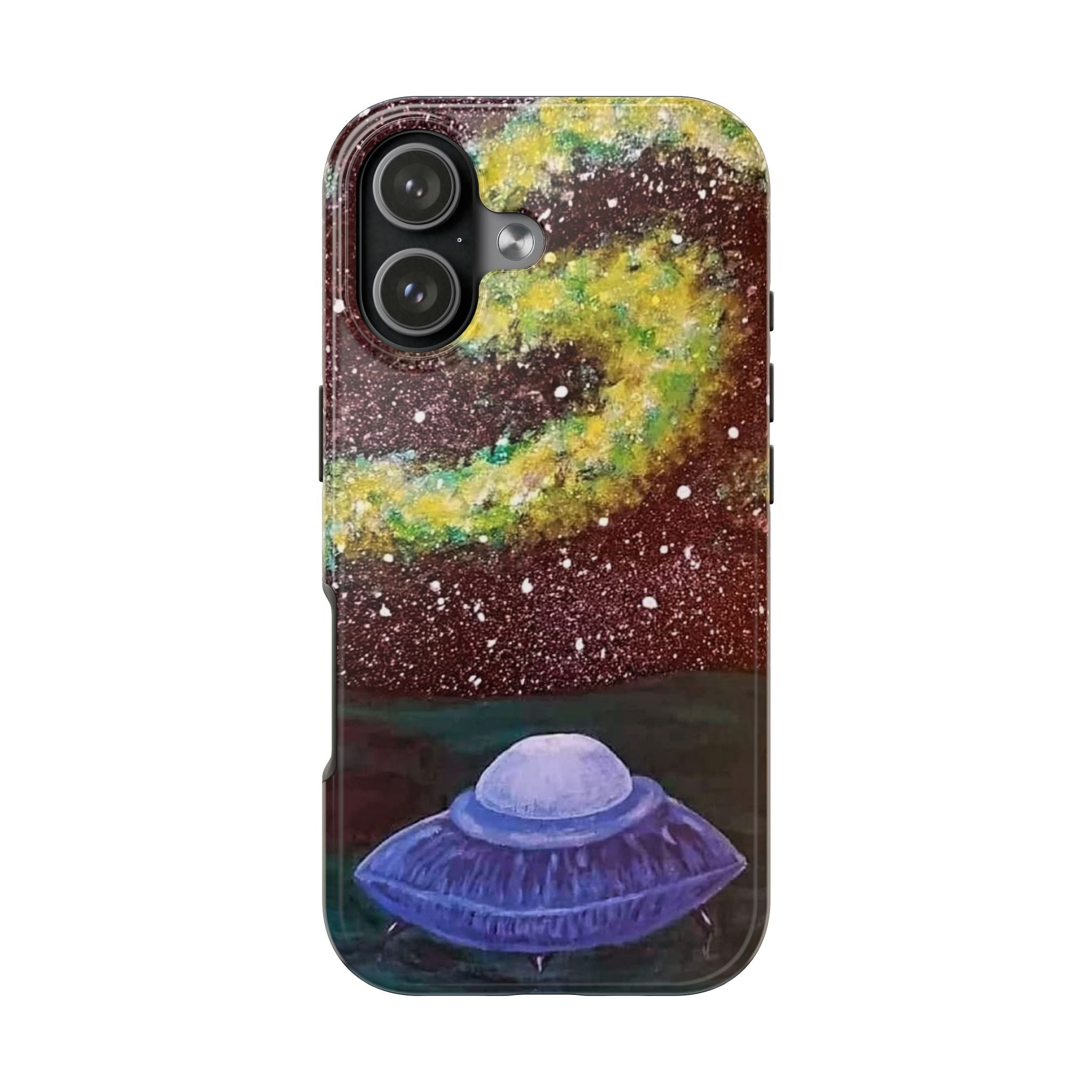 Galaxy UFO Tough Phone Case — Hand-Painted Space Art Phone Cover