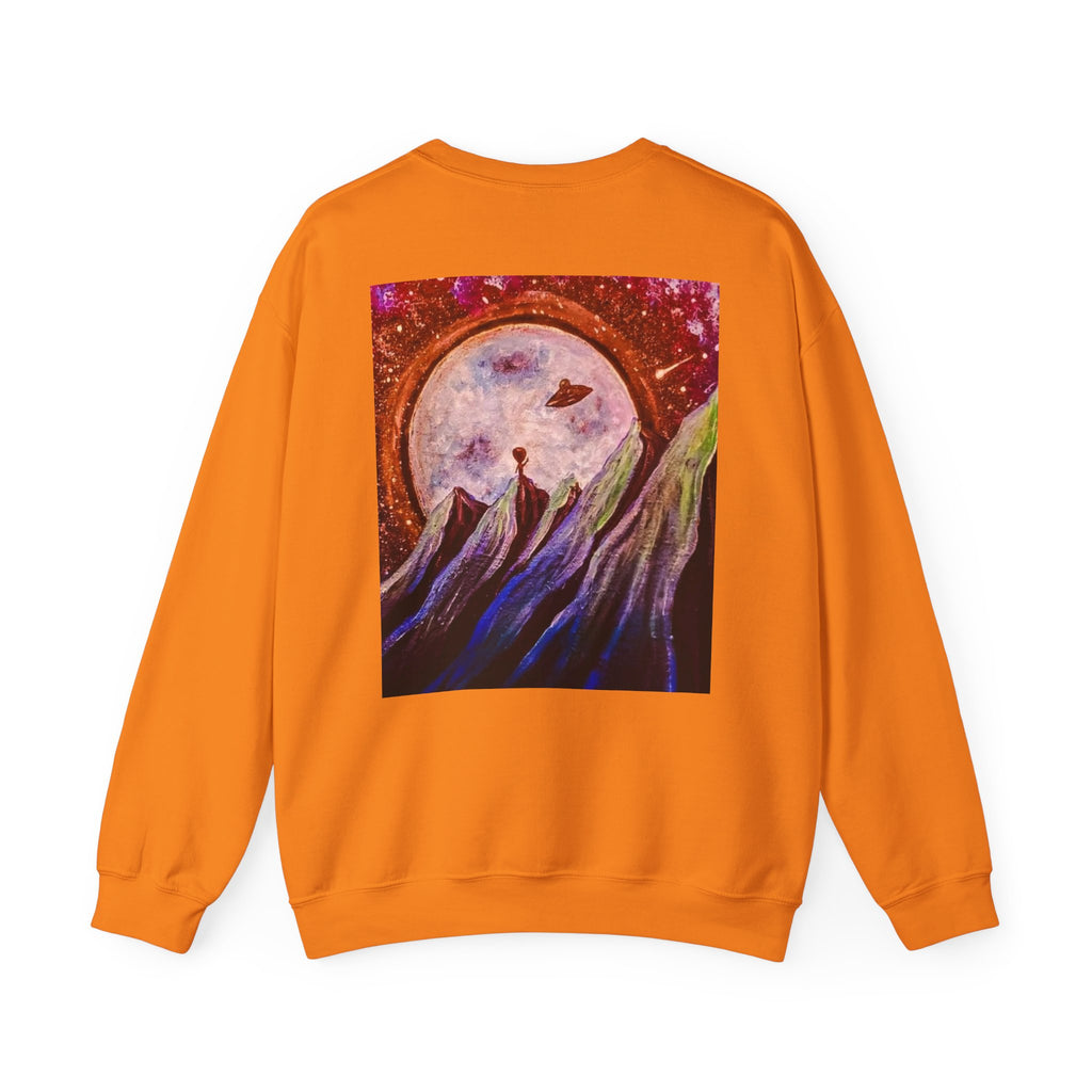 Cosmic Adventure Crewneck Sweatshirt - Unisex Heavy Blend, Galaxy Art, Starry Night Fashion, Space Lover Gift, Cozy Casual Wear