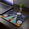 Chakra Pyramid Moon Rectangular Mouse Pad — Cosmic Spiritual Desk Mat
