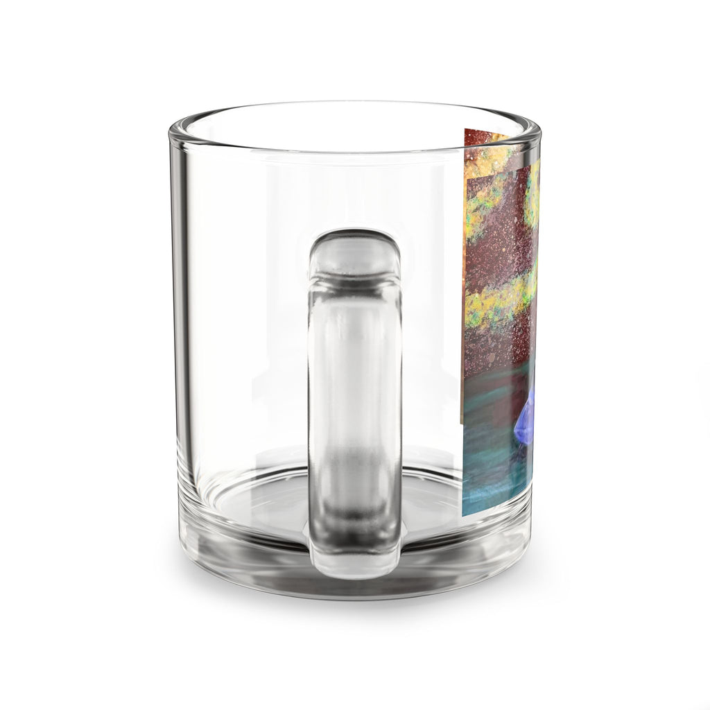 Cosmic Dreams Glass Mug | 10oz | Galaxy Art Beverage Cup, Coffee Lover Gift, Starry Night, Space Enthusiast, Unique Home Decor