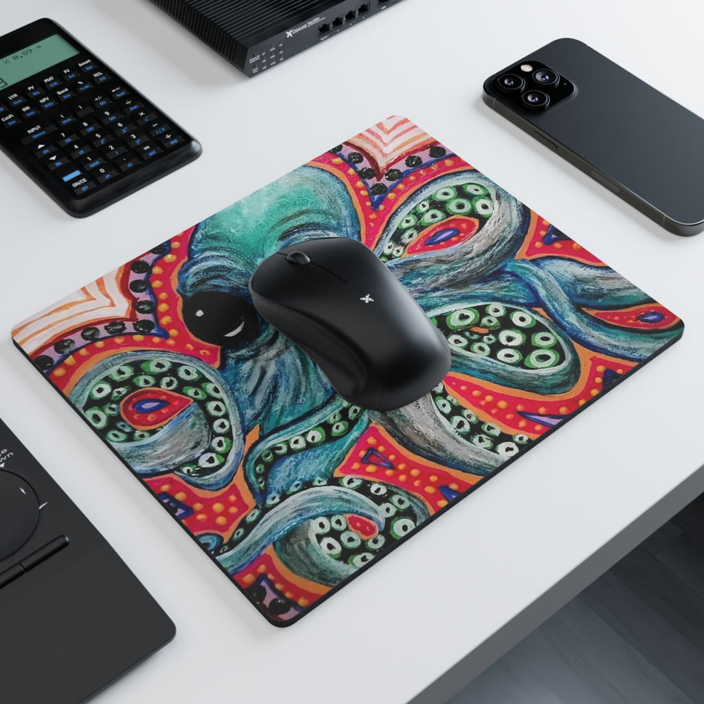 Octopus Art Mouse Pad — Colorful Whimsical Sea Creature Desk Mat