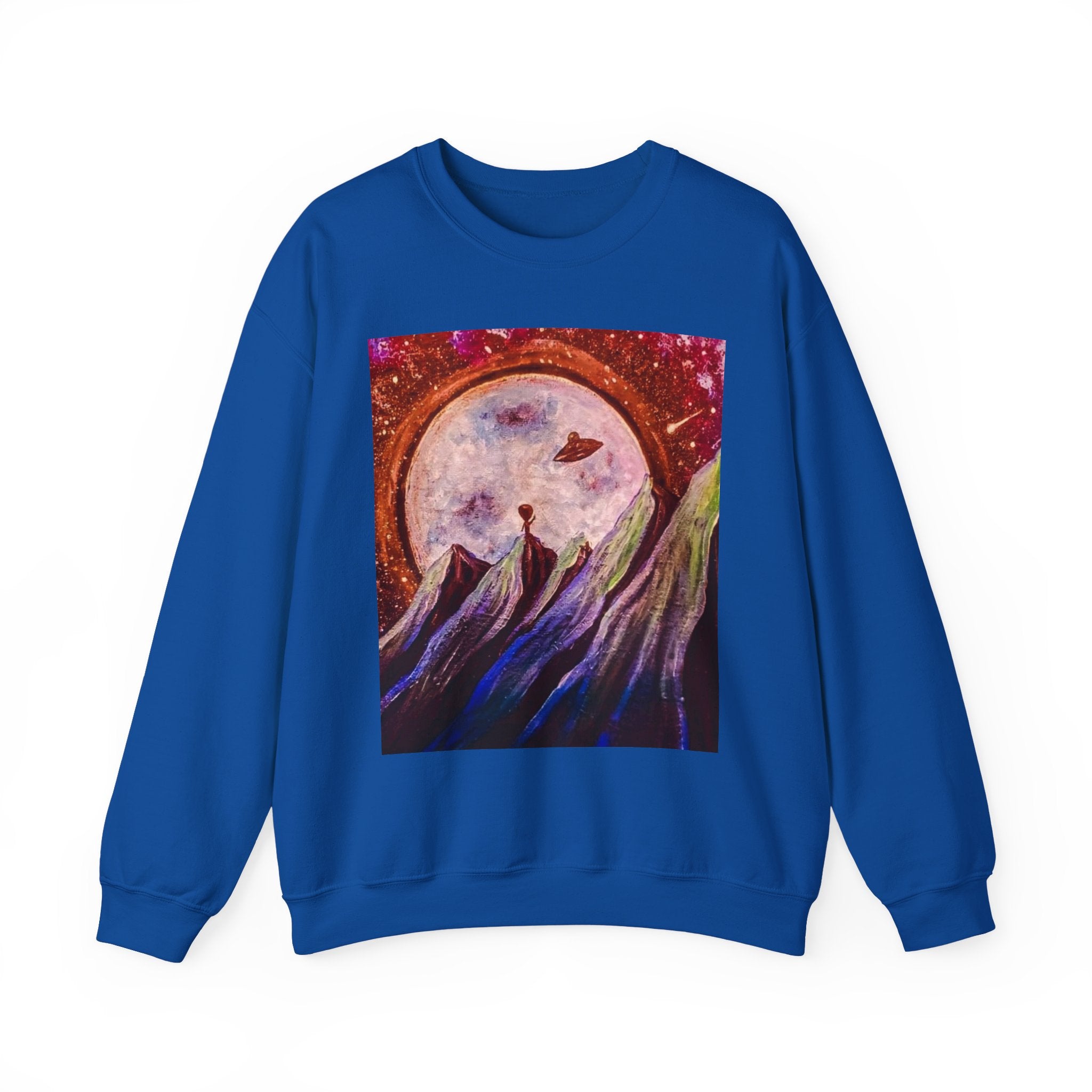 Cosmic Adventure Crewneck Sweatshirt - Unisex Heavy Blend, Galaxy Art, Starry Night Fashion, Space Lover Gift, Cozy Casual Wear