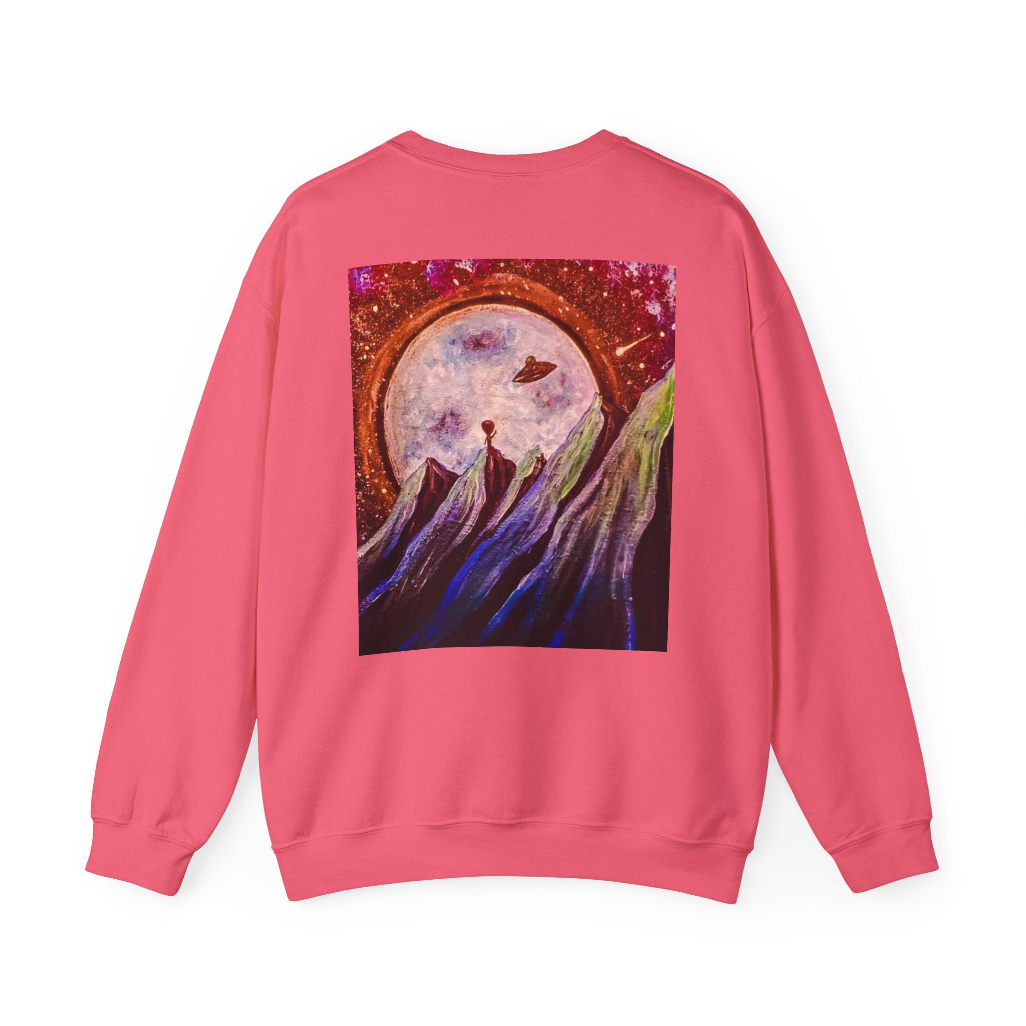 Cosmic Adventure Crewneck Sweatshirt - Unisex Heavy Blend, Galaxy Art, Starry Night Fashion, Space Lover Gift, Cozy Casual Wear