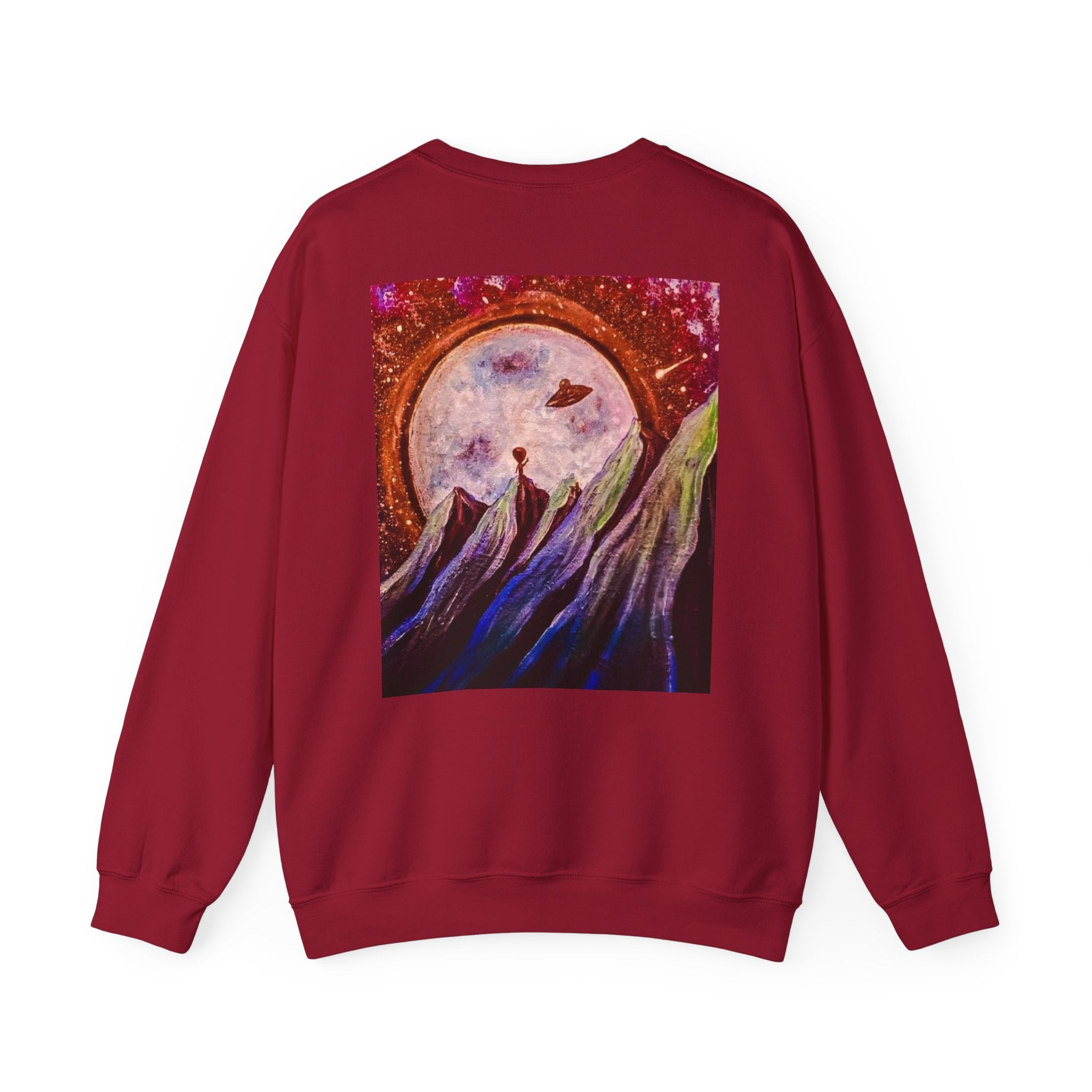 Cosmic Adventure Crewneck Sweatshirt - Unisex Heavy Blend, Galaxy Art, Starry Night Fashion, Space Lover Gift, Cozy Casual Wear