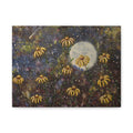 Moonlit Black-Eyed Susans Canvas Print — Botanical Night Sky Wall Art (Matte Stretched)
