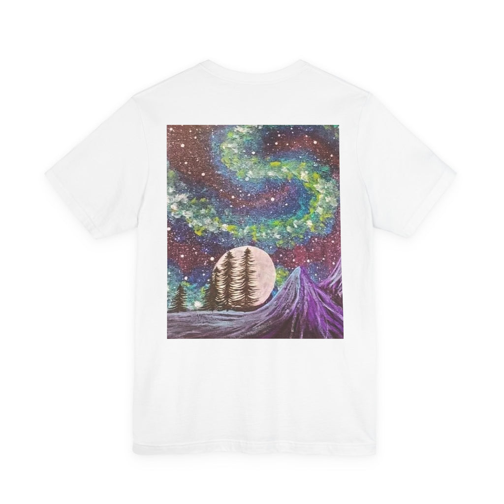 Galactic Landscape Tee, Cosmic Art T-Shirt, Unisex Graphic Shirt, Nature Lover Gift, Starry Night Top