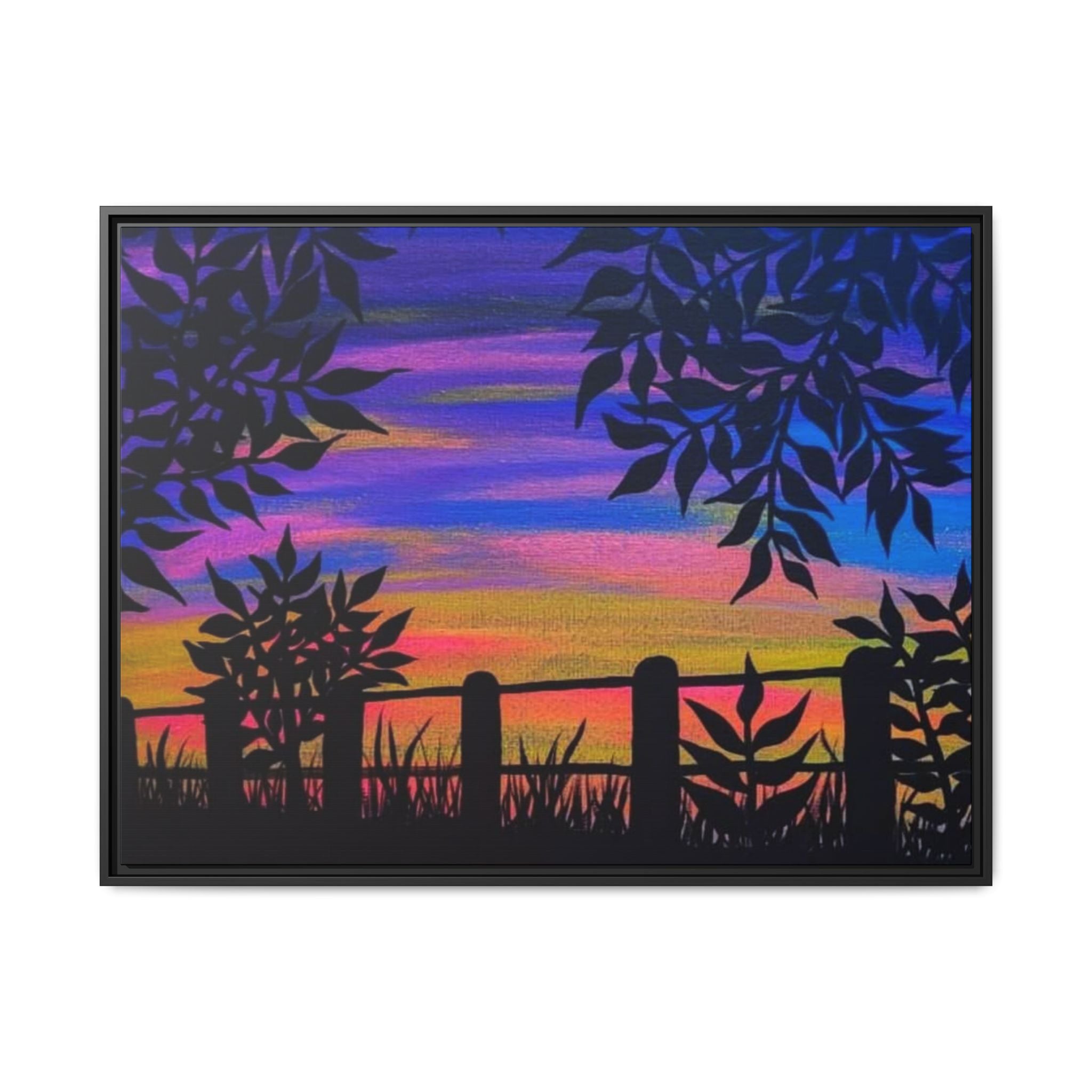 Sunset Serenity Framed Matte Canvas Art, Colorful Wall Decor, Nature Artwork, Home Decoration, Gift for Nature Lovers