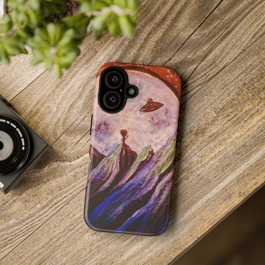 Alien Moon Mountain Phone Case - Surreal Space Art iPhone Cover