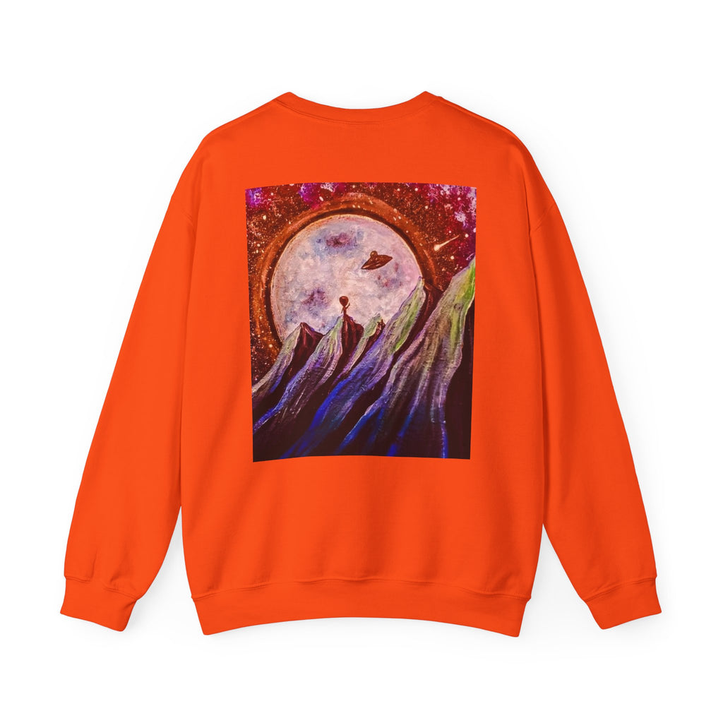 Cosmic Adventure Crewneck Sweatshirt - Unisex Heavy Blend, Galaxy Art, Starry Night Fashion, Space Lover Gift, Cozy Casual Wear