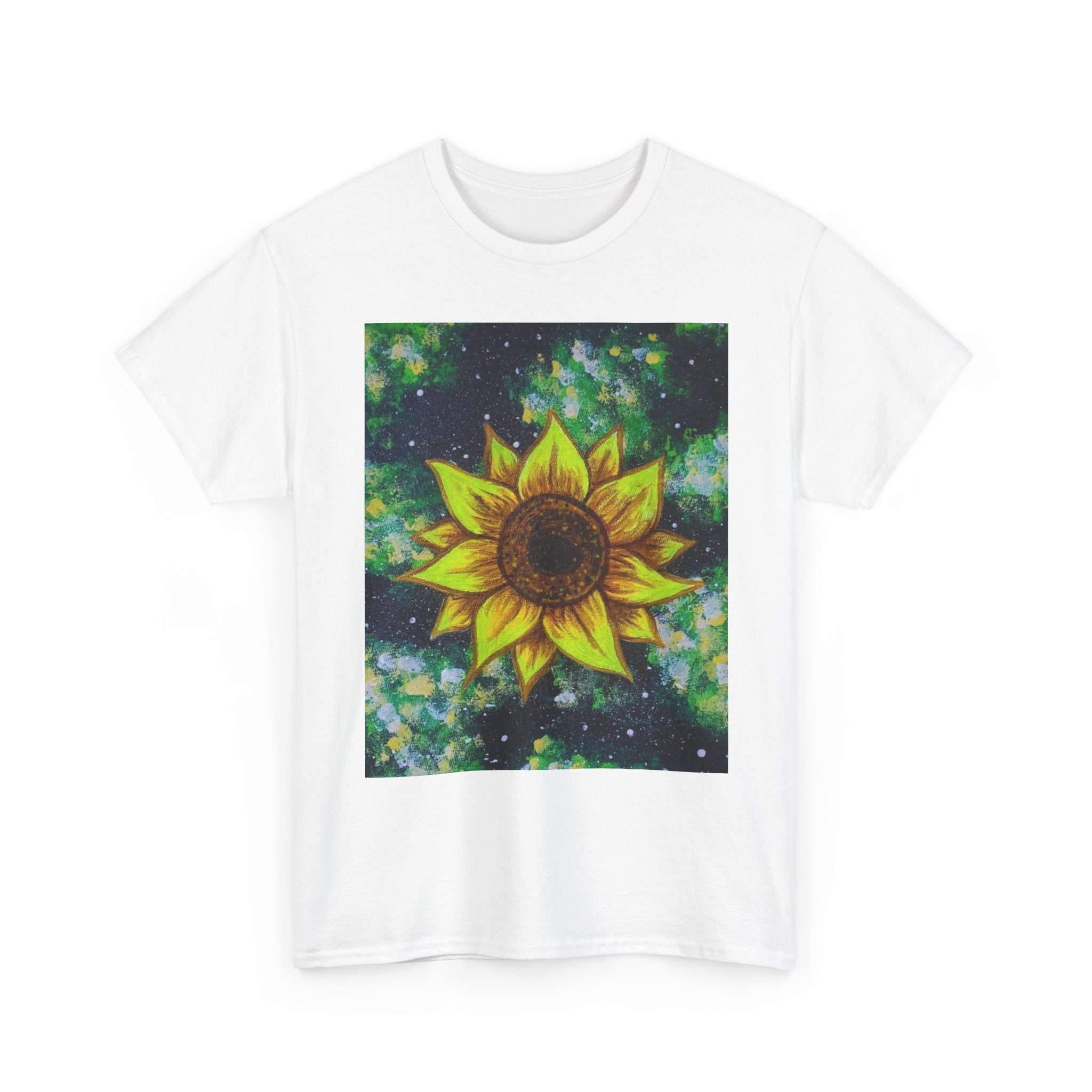 Sunflower Galaxy Tee — Bright Yellow Sunflower Graphic T-Shirt