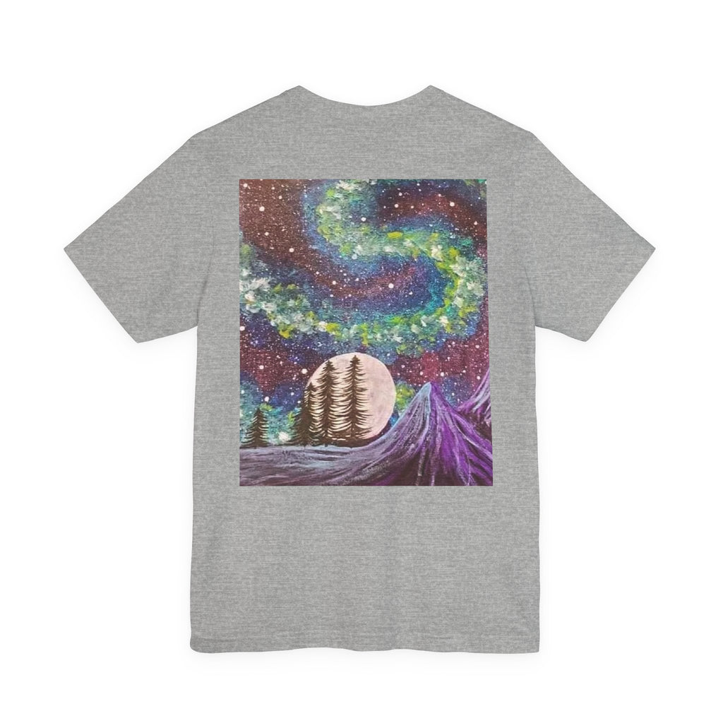 Galactic Landscape Tee, Cosmic Art T-Shirt, Unisex Graphic Shirt, Nature Lover Gift, Starry Night Top